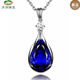 ZBJP new sterling silver S925 Korean version 13 carat 5A grade tanzanite pendant sapphire necklace inlaid with diamond necklace for women sapphire single pendant