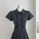 
Chang Luzhu's small age-reducing gray polka dot dress for women's summer new style slimming waist-hugging puff sleeves gentle pleated short G3882#[version-good fabric] S