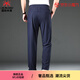 Inter Milan Luxury High-High Grain Men's High-Men Bein-End Pantalones informales de gran tamaño para hombres delgados de verano más Pantalones deportivos de seda de la cintura elástica del elástico 9758 Azul 3xl