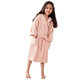 bebedogA pure cotton children's bathrobe double-layer waffle cotton absorbent yukata spring and autumn long sleeve hood nightgown pajamas sky blue (for both men and women) 150 (12A) (suitable for height 145-160cm)