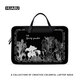 Luyide Einfacher schwarz-weißer Blumenlaptop Schwergewichts-Computertasche für Apple MacBook 15-Punkte 6 mm-4840 [All Black Computerbag] für Crossbody 11 Zoll