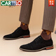 Cartelo Formal de tres articulaciones de cuero de tres articulaciones zapatos casuales de hombres de negocios suaves de la cara suave de la cara de vaca de la cara de vaca de cuero de cuero para hombres zapatos solteros versátiles versátiles 9215 Amarillo del desierto 43