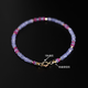 RUOHUA Purple Jade 2-3mm/Tanzania Bracelet Women's 18K Gold Gemstone Bracelet Colorful Jewelry Gift for Girlfriend Tanzanite/Sapphire Bracelet 17cm