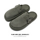 DIFANPU International Luxury Brand Herrenschuhe High-End-Männer für Außenbekleidung mit mattem leichten Luxus-handgefertigten Zehenzehen halbgebundener Birken Slipper Black [Brand Gift Box] 41