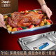 Olodo German 316 stainless steel oven baking pan grilled fish plate household rectangular tray square plate large plate 316 square plate 50cm 1 piece 20 inches
