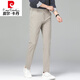 
Pierre cardin summer new men's thin ice silk slim straight trousers for youth simple versatile quality business casual pants light 9923-Black 33