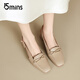 
15MINS sandals women's new summer elegant high heels one-button bag-toe single shoes D1302AQ5 apricot color 37