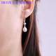 XMCK Old Phoenix 999 pure silver freshwater pearl earrings for women Korean temperament earrings hypoallergenic fashion beauty water