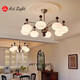 Leshi Lighting (NVC) 2025 new style medieval living room chandeliers French retro bedroom lights vintage atmosphere persimmon lamp meal package 1697 finger 3 bedrooms 2 living rooms-three color change