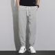 Dingfengbaoluo Pantalones casuales de seda para hombres Pantalones de primavera y otoño Agujas transpirables pantalones delgados Deportes de secado rápido Tamaño grande 2323 gris claro XL