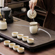Bowei (BW) high-end tea set for home use, Ru kiln tea set, tea tray, integrated kettle for tea making, Yueya Yunqi