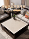 Mingruiju Couchtisch Matte Wohnzimmer Leuchte Luxus High-End 2025 Neuer Quadratmeter-Wasabi Leder wasserdicht und öldesto