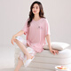 
Aoyanlai women's pajamas summer style modal cotton short-sleeved cropped pants middle-aged mother plus large size summer ice silk home clothes 7027# M [Suggested 80-Jin [Jin equals 0.5 kg]]