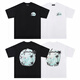 WALKING BEAUTY跨境批发am和平鸽流漆涂鸦字母TShirt星空经典logo短袖情侣T恤iri 691白色 S
