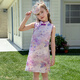 Tutu Xiaoxiang Girls' National Style Cheongsam Skirt Children's Pure Cotton Skirt New Chinese Style Dress Purple 130 Height About 130cm
