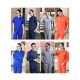Mu Nanfei summer work clothes set for men's construction site factory auto repair worker short-sleeved thin style large pocket labor protection clothing top customization pure cotton (short-sleeved top) Baolan 7371 summer 5XL 195