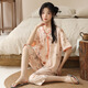 Yalu Summer National Style Pajamas Женский костюм тонкая повседневная национальная тенденция с коротки