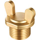 A beautiful brass thickened 4-point outer wire water pipe plug, quarter-triangular valve plug, faucet plug, explosion-proof 20 bulk head, 4-point external wire horn plug, copper color