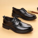 
Summer business formal leather shoes for men British style ultra-fiber leather casual breathable soft sole thick sole high suit shoes loafers black [Microfiber leather 9227] 41