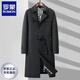 Куртка для ветров Romon Men's Long Spring и осень без кадровую новую пальто Высококачественное теплый верхний пальто мужской темно-синий XL [Рекомендуется 140-160JIN [JIN равно 0,5 кг]]]