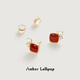 Amber Lollipop jewelry earrings women's earrings light luxury gem red agate earrings anniversary birthday gift for girlfriend and wife