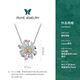 Makino (Muye) MUYE/Makino Colorful Colored Gemstone Yellow Sapphire Jewelry Fireworks Silver Necklace Design Fireworks Necklace
