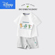 Disney boys' suit 2025 summer new style small and medium-sized children's baby short-sleeved shorts two-piece set of children's pure cotton children's clothing AP13794 fluorescent green + I10470K gray 80