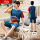 Langsha Men's Pyjamas Pure Coton Shorts Shorts d'été Nouveau style grande taille simple occasionnelle et peut être porté à l'extérieur pour les vêtements de vêtements pour la maison jeune et d'âge moyen 1283 # Nouveau style d'été L standard 160-173 / poids 115-135