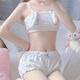 Renduo Autumn and Winter Girly Underwear Cute Plush Big Ears Jade Cinnamon Dog Tube Bra Set Home Clothes Pajamas White #玉香狗 One Size Medium Size 90-110Jin Jin is equal to 0.5 kg