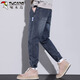 Woodpecker (TUCANO) jeans men's loose legged casual pants men's autumn and winter pants men's harem overalls men's pants blue gray L