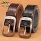 JEEPSPIRIT Jeep Jeep head layer pure cowhide belt men casual handmade belt men genuine leather pin buckle retro trouser belt trend 1047 retro bronze buckle thickened belt 110cm