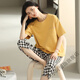 Cha xiao Un pijama para mujeres verano de pijamas suelto de manga corta pantalones de estilo coreano con ropa casual de ropa casual traje n64 t-9848 (pantalones cortos) 2xl (145-165jin [Jin equivale a 0.5 kg])