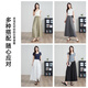 Yiyang Yiyang Feel Feeling Linen Falda Pantalones para mujeres 2025 Summer NUEVO CINTA DE LA CABAJA High Slimming nueve puntos Fluyendo pantalones de patas anchas M Black M