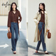 Evely's Temperament, Translucent Streamer Small Shirt for Women, 2025 Automne New Style Commuter Inner Inner Casual Top pour les femmes, le café prévente [11 septembre]