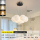 Nordic Simple Wohnzimmer Internet Prominente Beleuchtung cremiger Schlafzimmer Restaurant Planet Kronleuchter Zhongshan Home Dekoration Mondlampe 9734-Golden 7-köpfige dreifarbige Lichtweißkugel