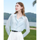 
Baitu betu women's clothing 2025 summer new shirt texture micro texture striped shirt thin coat for women 2507T31 light blue S