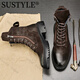 Bottes Martin en cuir authentique Martin pour hommes de style britannique