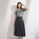 Sancai 2025 Autumn New Retro High Waist Long Umbrella Skirt Pleated Skirt Skirt A-Line Skirt Small M Dark Gray L 165/72A