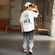 Après le lundi garçons Summer Summer Trendy Beautiful Children's Sports Two-Piece Set Set Large Children's Corée Version coréenne Gradient Colt-mandewed Tableau 9856 White + 5725 Gradient 120 suggère 110-120 cm