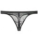 
Men's U-convex transparent thong thin mesh mesh sexy and tempting breathable men's youth T-trousers Red XXL