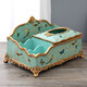 
American tissue box living room home multi-function paper box European retro paper box simple remote control storage box 1047 blue warbler blossom side draw
