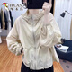Woodpecker Korean version of hooded thin sun protection jacket for women with small 2025 summer new trendy and versatile breathable sun protection clothing Blue S [recommended 80-100Jin [Jin equals 0.5 kg]]