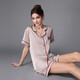 Pajamas de seda de primera línea Amerpin para mujeres 100% de mulberry seda pijamas pantalones cortos de manga corta ropa para el hogar set 3899 pino verde m [peso: 80-99Jin [Jin equivale a 0.5 kg]]