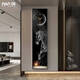 Connect the cat modern light luxury horse porch clock wall clock living room horse to success narrow strip decorative painting creative art clock LDY6196 50*200cm default black frame - LED light painting warm light