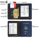 New new RFID passport clip overseas travel document storage bag vaccine card bag multifunctional passport protection case blue
