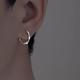 Liangshihuan S999 sterling silver earrings for men single pure silver ear piercing high-end Mobius earrings boys hoop earrings single