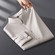 Chaolilong Spring and Autumn Thin Henley Collar Cool Shirt Men's Long Sleeve High-End Mid-mountain Collar Casual Korean Style Trendy Shirt Men's Khaki XL