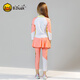 B.Duck children's swimsuit women's split long-sleeved trousers sun protection medium and large children new quick-drying baby swimsuit pink 110 (85-100cm_13-20Jin Jin equals 0.5 kg)