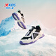 XTEP Children's Cotton Shoes Girls Mountain Hiking Elements Knob Buckle Velvet Sneakers Black/Sail White/Snow Blue Purple 36
