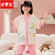 
Yalu children's pajamas girls summer cotton short-sleeved trousers thin spring and autumn girls cartoon medium-sized children's home clothes set Lively pig-1283 cotton girl 170 size 8 (height 95-105CM)